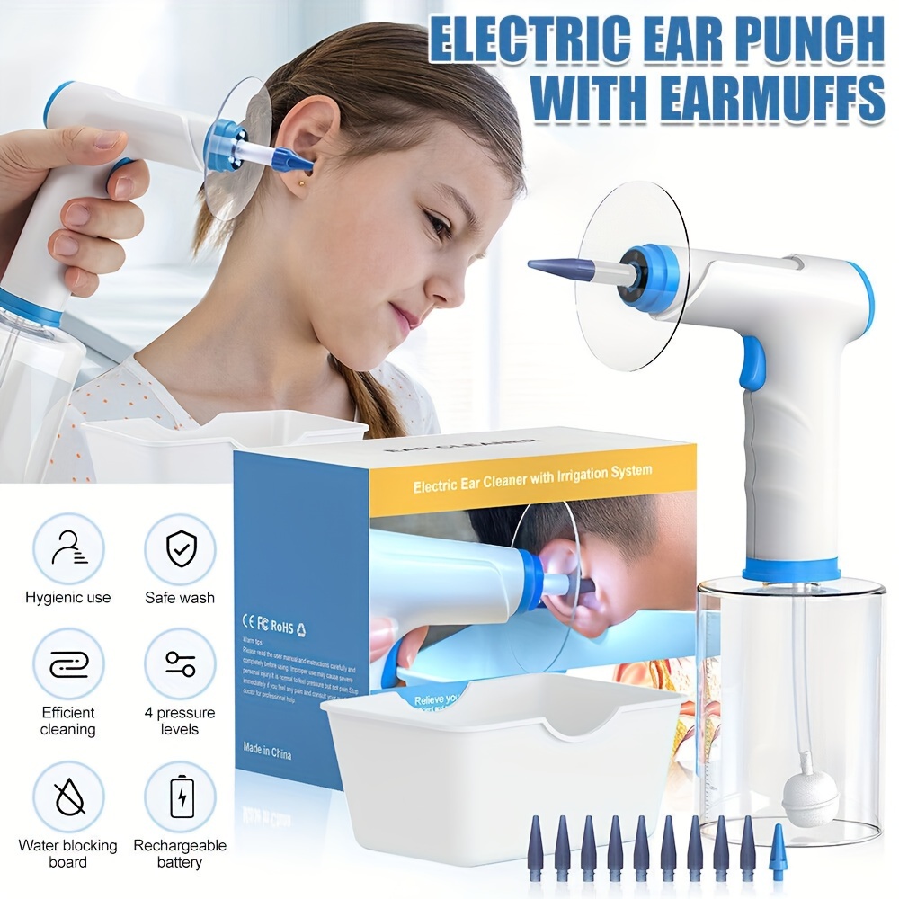 Syringe Electric Ear Wax Cleaner Earwax Removal Kit Irrigation Cleaning Washer
