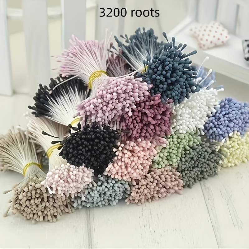 Image of 800/1600/3200pcs Pack Of Artificial Flower Matte Anthers Wedding Scene Props Decor Indoor Decoration Materials