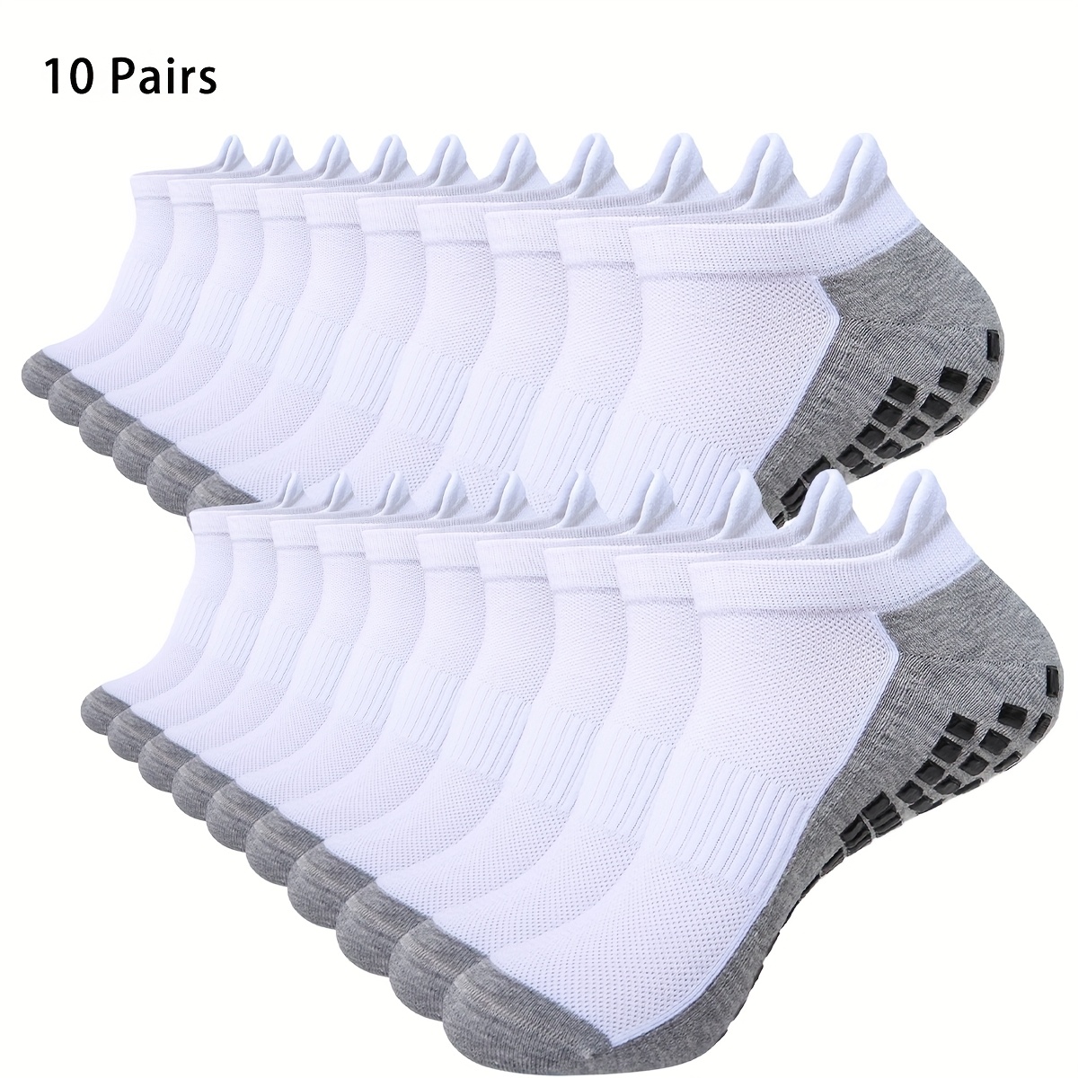 E-shop 10 Paar atmungsaktive Mesh-Socken für Damen und Herren, geeignet für Pilates und Yoga, mit Frottee-Sohle und rutschfestem Silikon-Design,