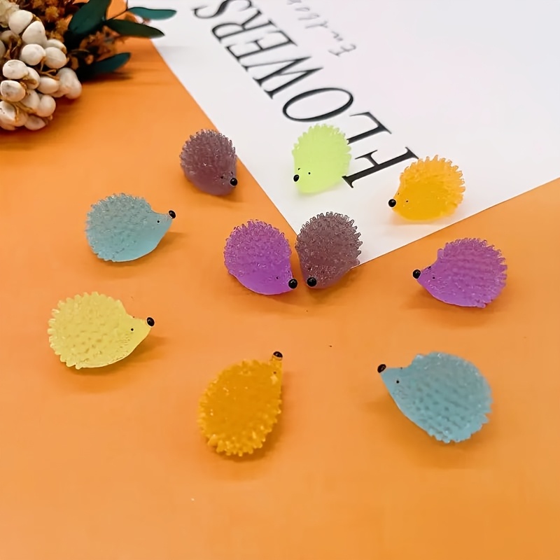 

15pcs Of -the-dark Hedgehog Decorations - Handmade, Suitable For Micro And Decor, Ideal For Diy Crafts And Jewelry Design, Bead Assortments.