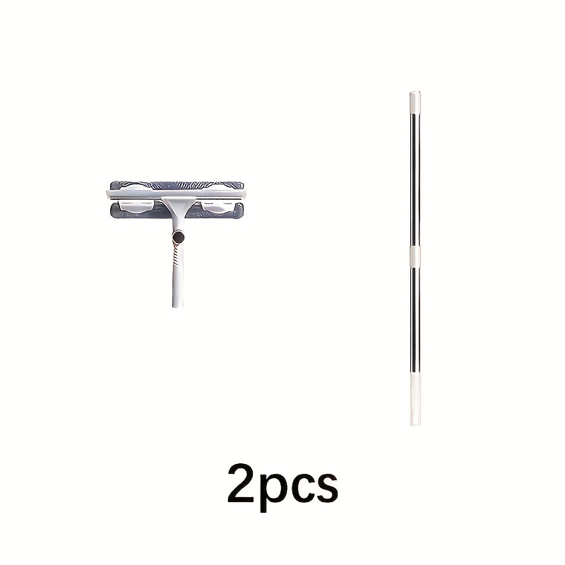 E-shop 137 cm Länge Schwerlast-Retraktierbarer Fensterreiniger mit Langem Stiel, Fensterwischer Schaber, Teleskopstange, Abnehmbarer Waschbarer Pad,