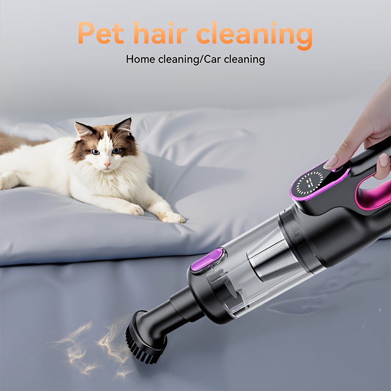Wireless handheld vacuum cleaner for cars and homes, car-mounted 2-in-1 blower and suction cleaner, handheld type, high power, super strong suction, small and mini handheld car interior cleaner, wet and dry dual-purpose car vacuum cleaner,