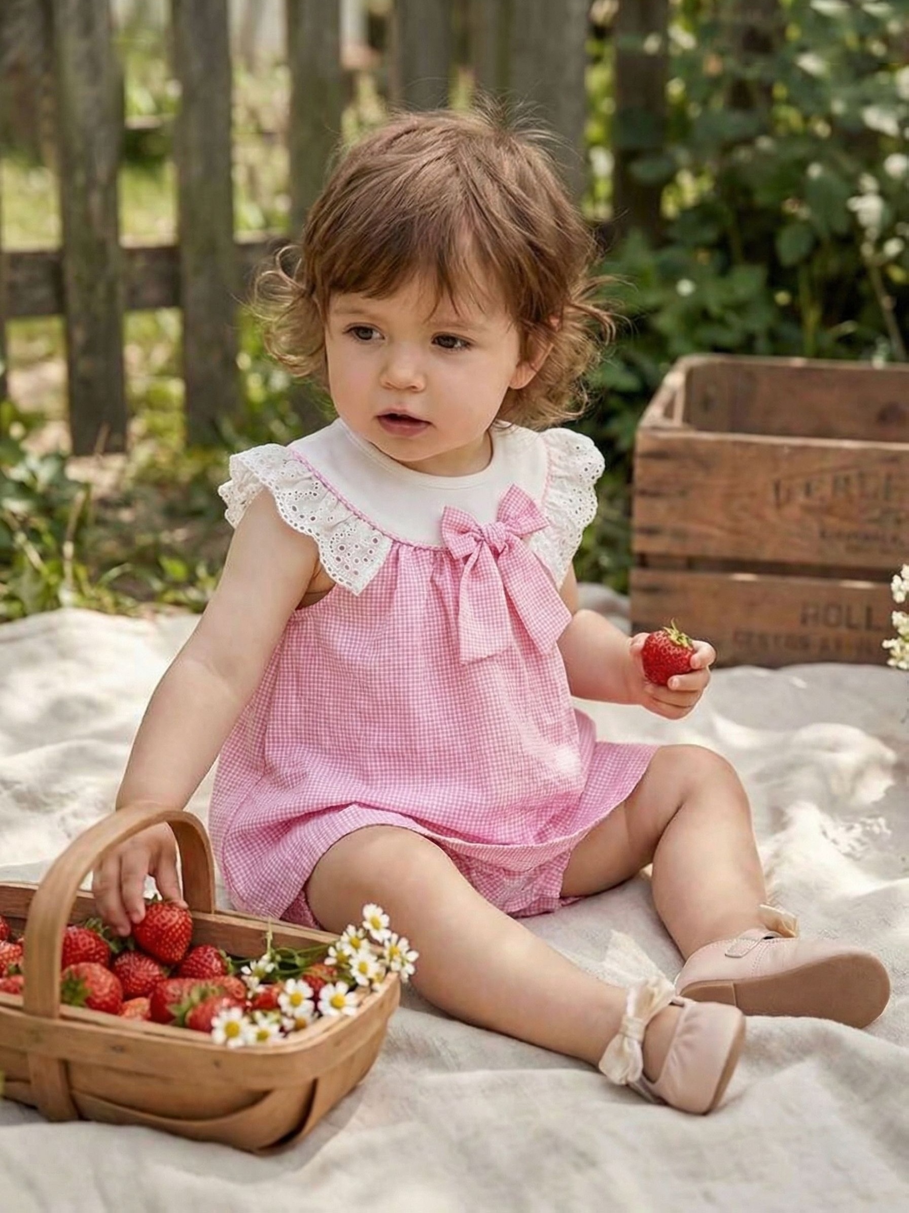 open lace back dress Pink Baby Girl Birthday Princess Dress Girl Communion Cute Suit Dress main image 1