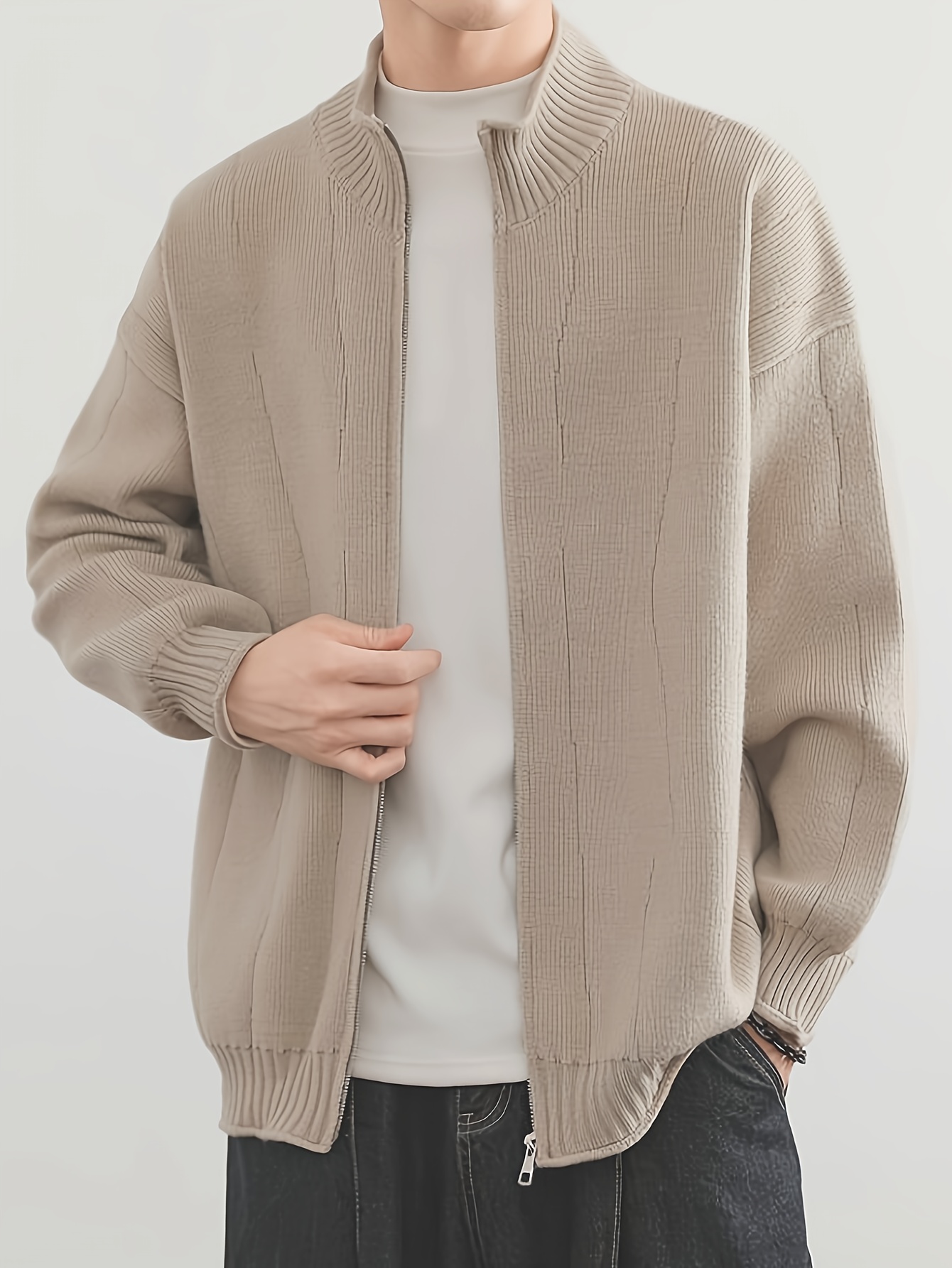 herren trend beige reißverschluss halb reißverschluss Temu Germany