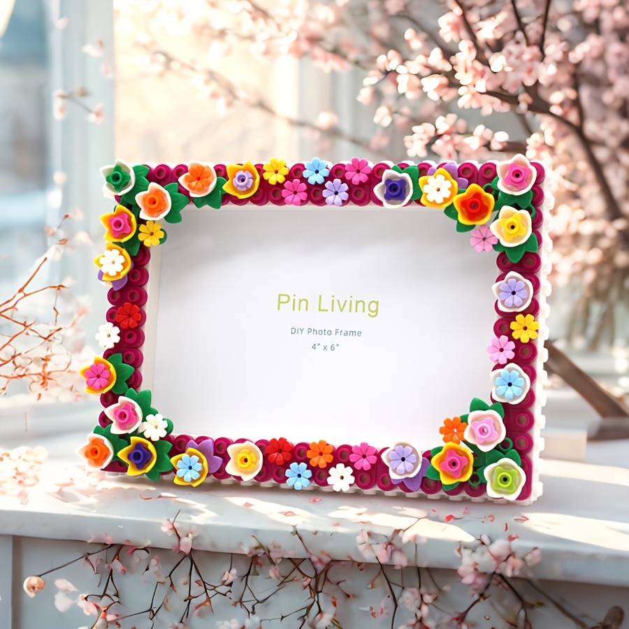 Image of Flowering 6-inch Diy Photo Frame - Colorful , Wall-mountable Acrylic Frame For Home Decor, Creative Craft Project Idea, Home Decor Craft | Colorful | Acrylic Construction