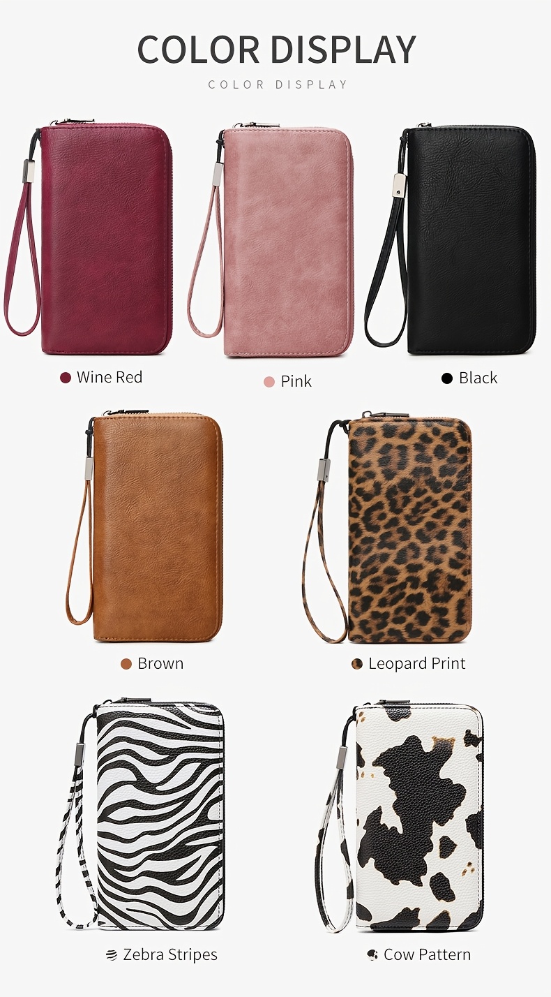 MIYIN Women's Wallet, Vintage PU Long RFID Blocking Large Capacity, 36 Card Slots & Zipper Pocket, Accordion Clutch with Wrist Strap, for Business / Credit Card Organizer