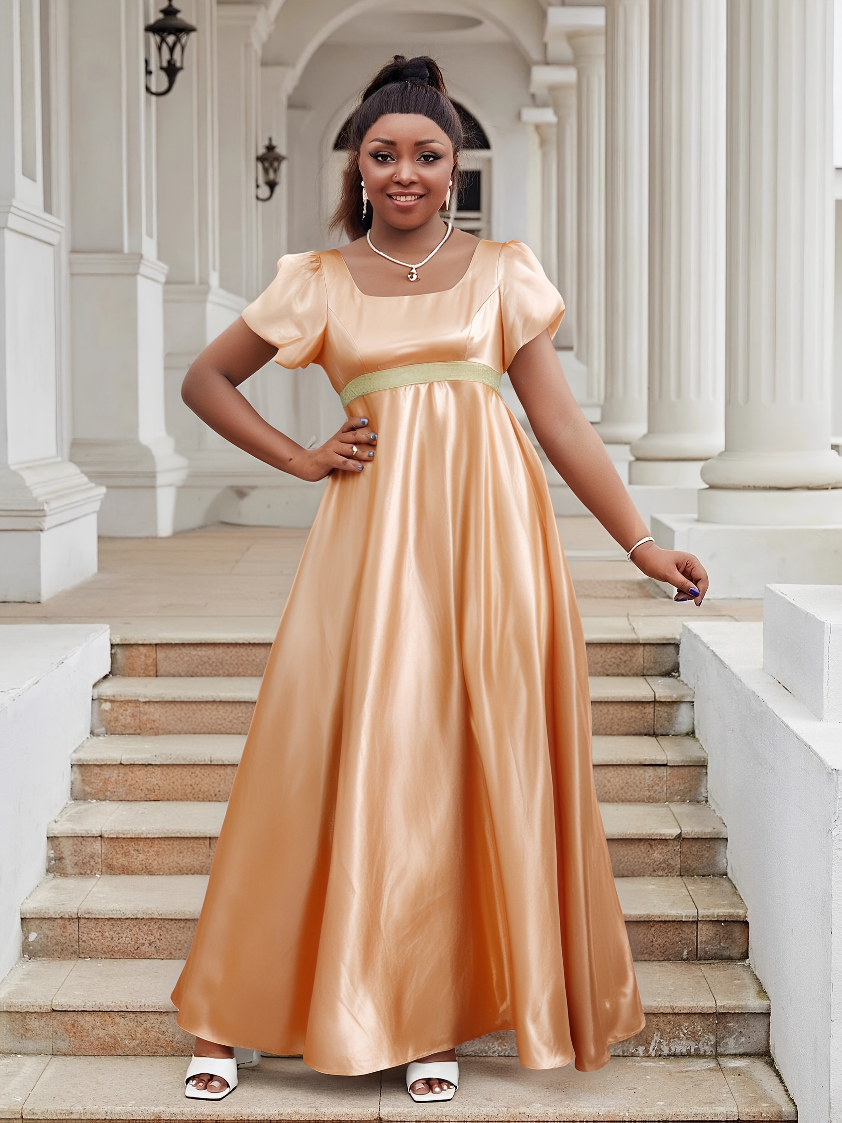 organza puffy dress Chic Puffy Sleeve Wedding Gown