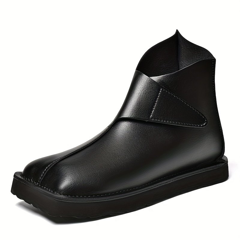 2025 New Handmade Shoes British Style Thick-Soled Chelsea Boots Men'S Trendy Boots Square Toe High-Top Short Boots Large Size Shoes