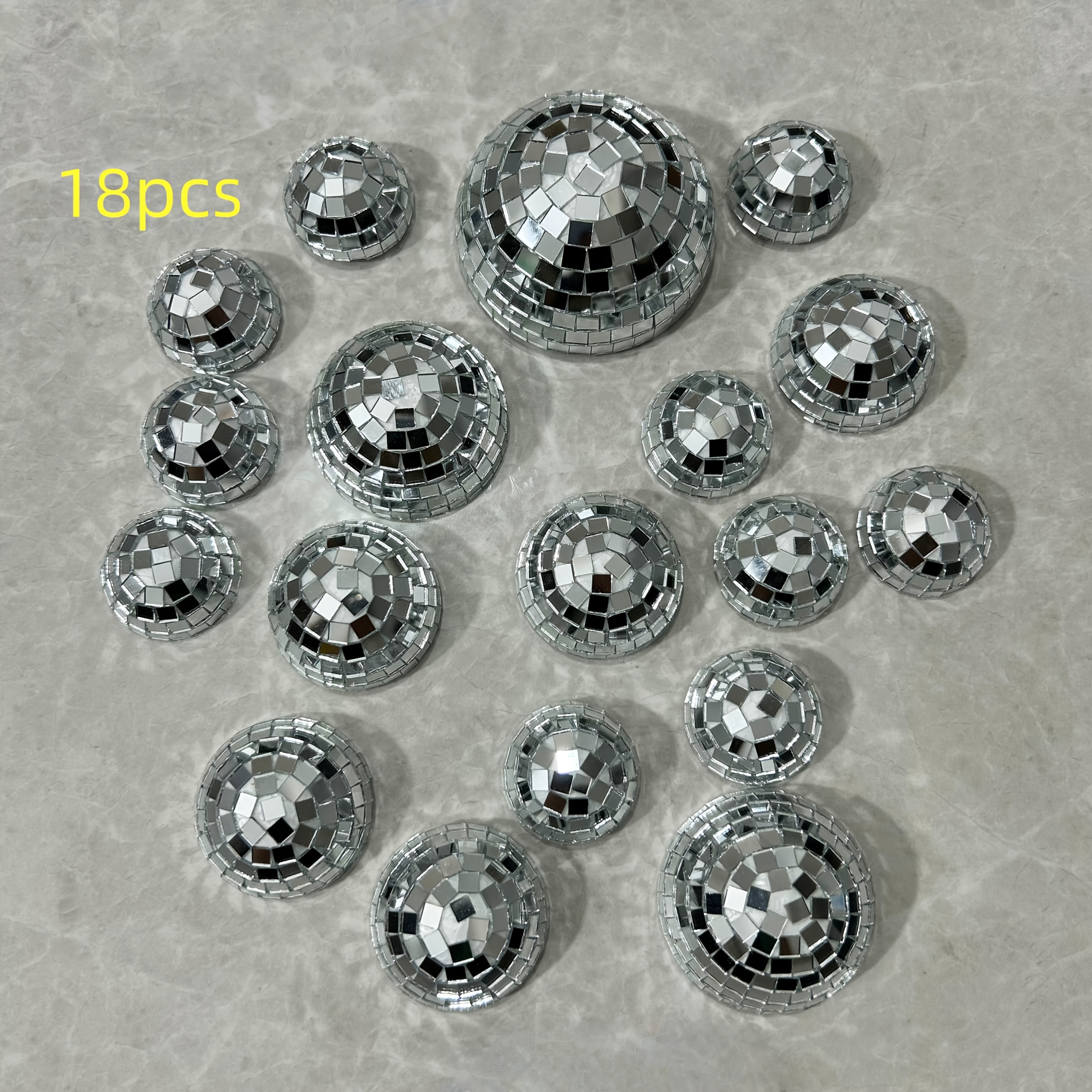 Image of 18 Mirror Wall Decor, Reflective Half Spheres, Self-adhesive, No Power Required, Suitable For Home Decor And Holiday Decoration