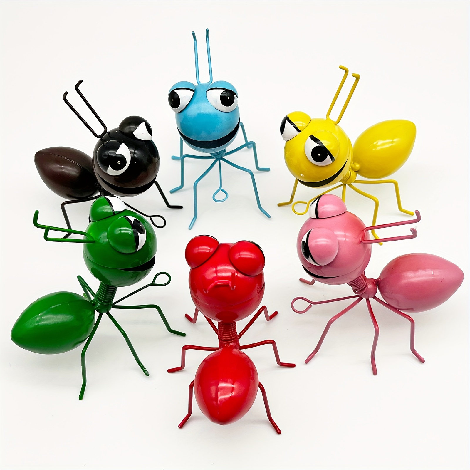 

6-piece Set Of Colorful Metal Ant Wall Art Decorations For Garden And Home - Outdoor/indoor Cartoon Ant Craft Plaques
