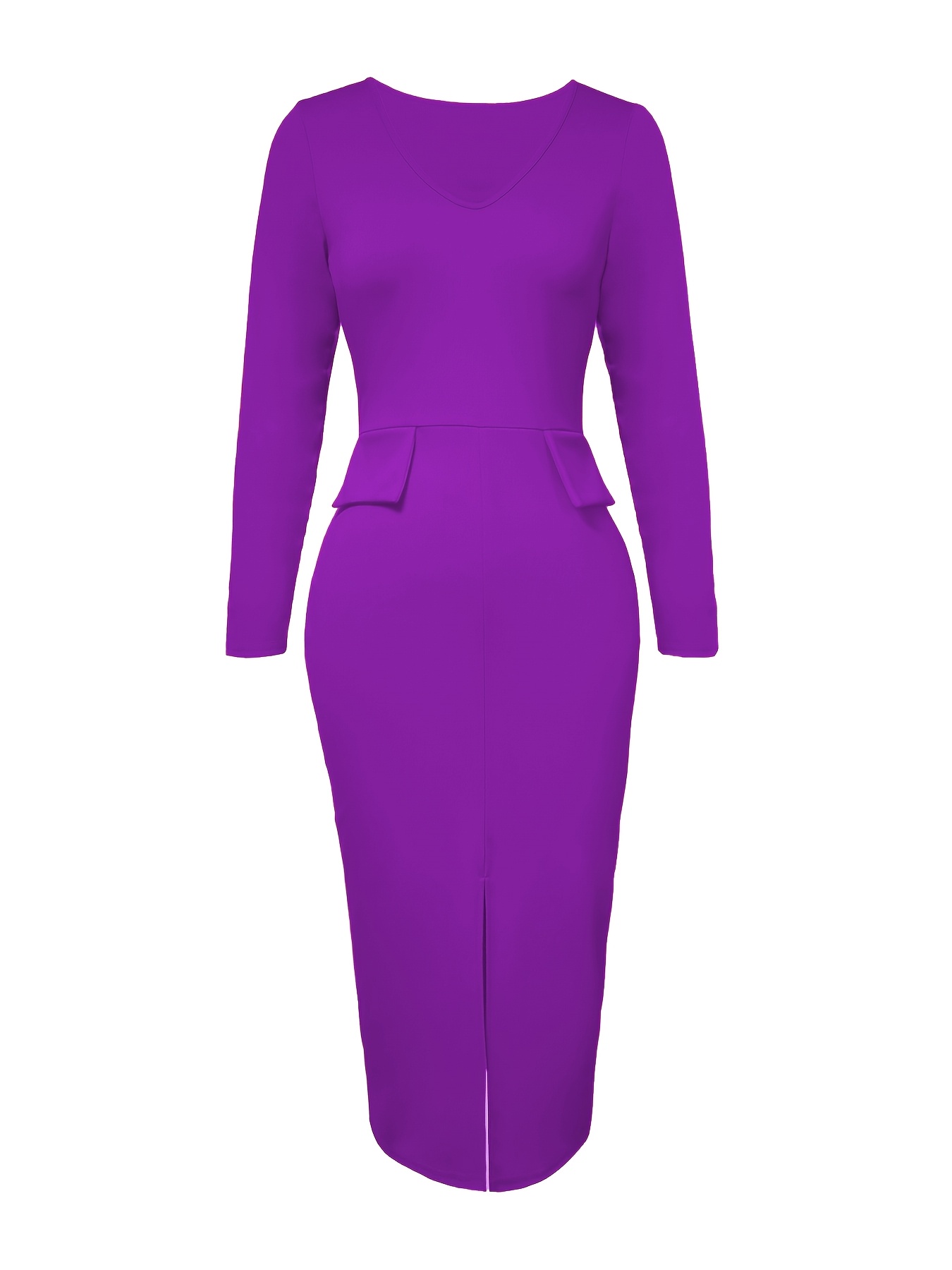 knee length dresses for ladies Quartney Purple Long Sleeve Lace Satin Mini Dress – THE DRESSING ROOM main image 1