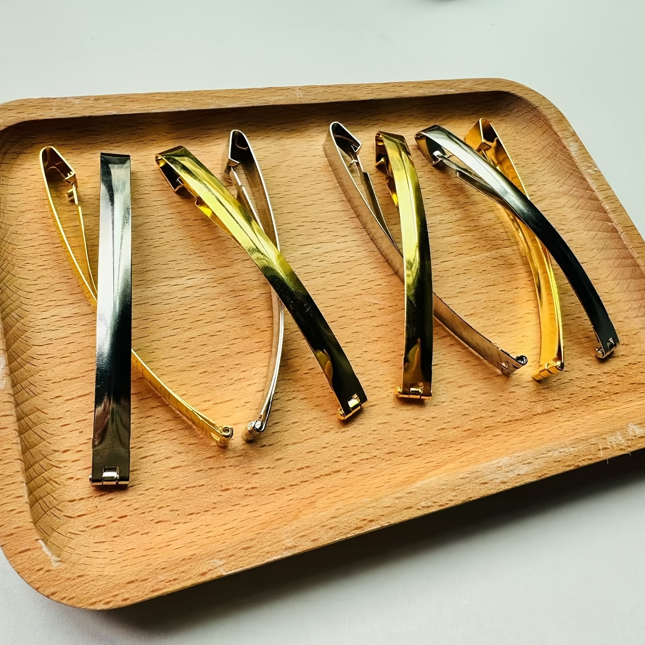 8pcs Retro Minimalist Metal Barrette - Stainless Steel Duckbill Beauty Barrette For Dyeing, Sectioning And Twisting - Solid Additions
