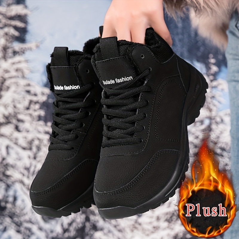 TEMU Women's Shoes Winter New Shoes Women's High-top Warm Wear-resistant Plus Velvet Thickened Non-slip Women's Shoes Outdoor Snow Boots Shoes, Women