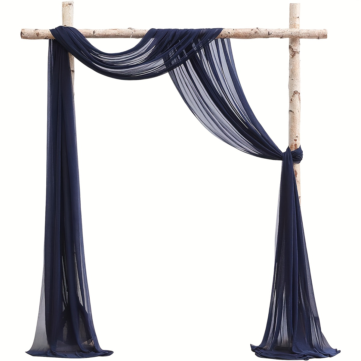 

1pc Navy Blue Sheer Voile Fabric Draping Panel, Polyester Wedding Arch Curtains For Ceremony Reception & Party, Versatile Ceiling Decor, Outdoor Wedding Backdrop, Table Runner Decor