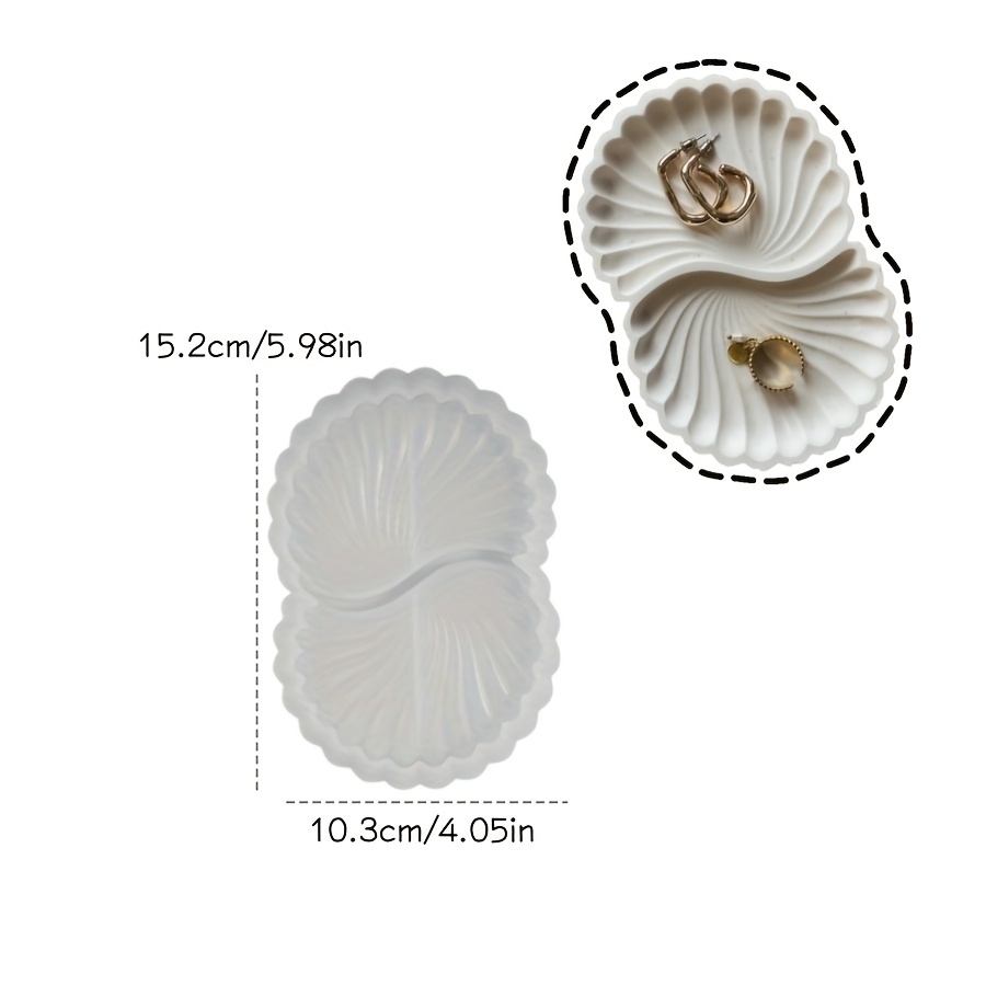 Image of Diy Clay Mold, 1pc, Ocean Shell Tray Storage Decorative Mold Suitable For Making Resin, Plaster, Candles, Aromatherapy Products, Home Wedding Decorations, Stands, Silicone Mold