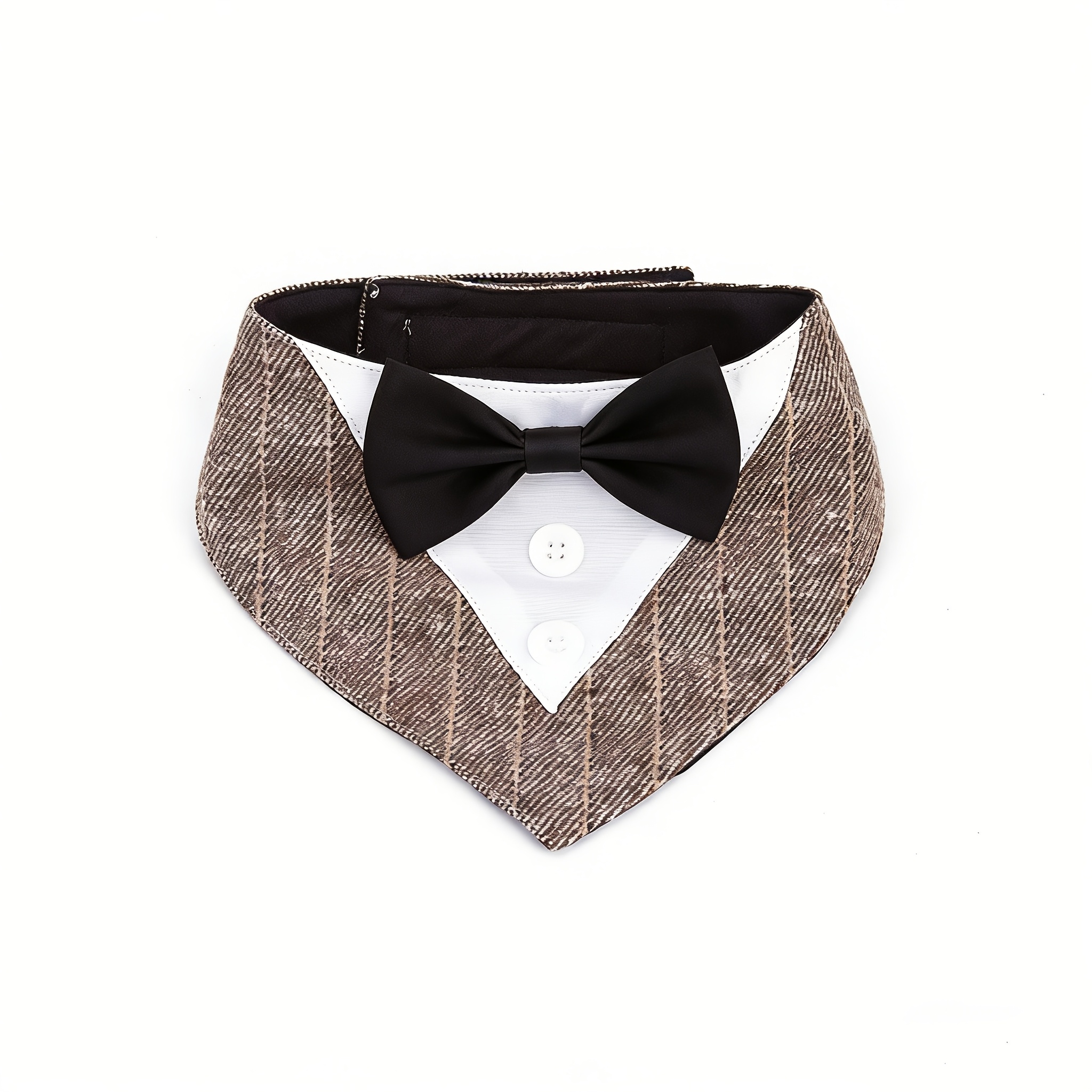 TEMU New Arrival Stripped Bandana Collar, Dog Birthday Party Costume Accessories, Formal Suit Tuxedo Pet Scarf For Wedding