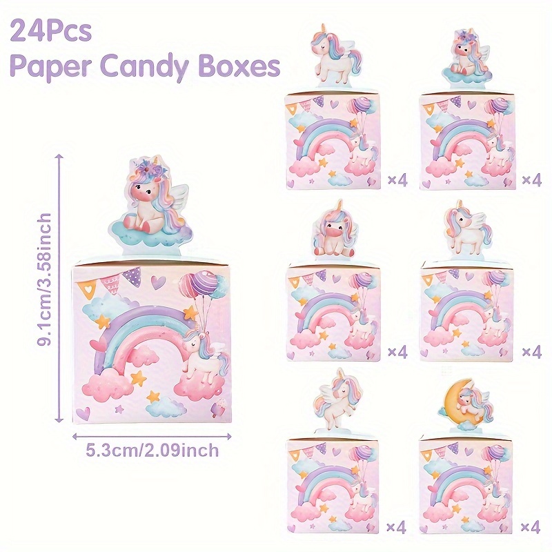 Image of 24pcs, 3d Gift Box,rainbow Packaging Boxes,table Decoration, Theme Party Decor,birthday Party Decoration,baby Shower Party Supplies,event And Party Favor