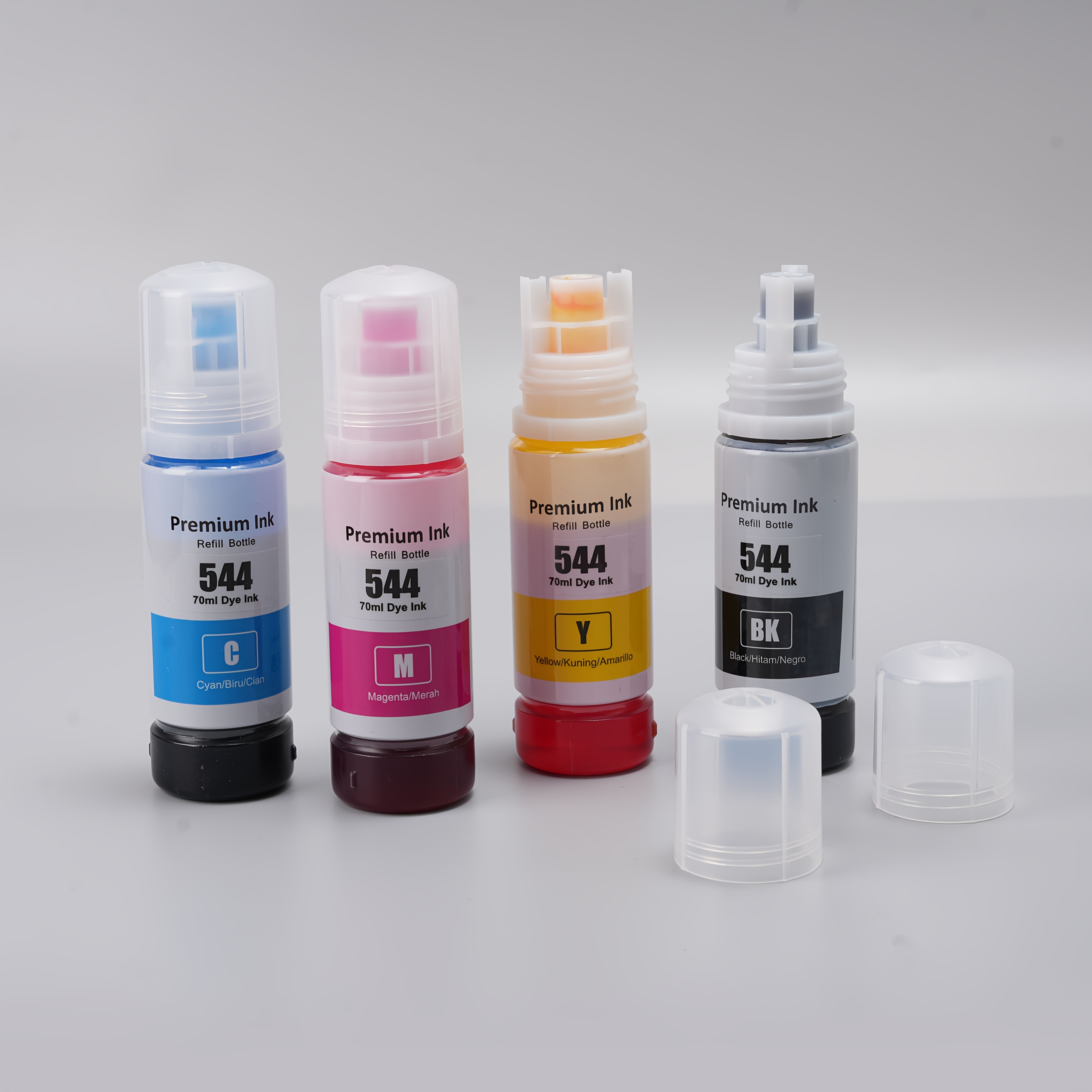 imagen del artículo botella de   de tinta 544 adecuada para impresoras de tinta jet   l3110 l3150 l5190 l1210 l3210 l3250 l5290 - tinta - paquete de 4, negro     magenta