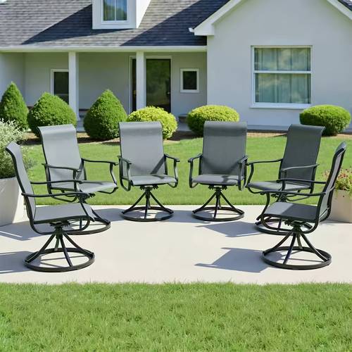 6 4 2pcs outdoor swivel patio chairs 360 swivel all weather uv resistant fabric powder coated rust resistant heavy duty frame 330 lbs weight capacity elegant and durable patio furniture