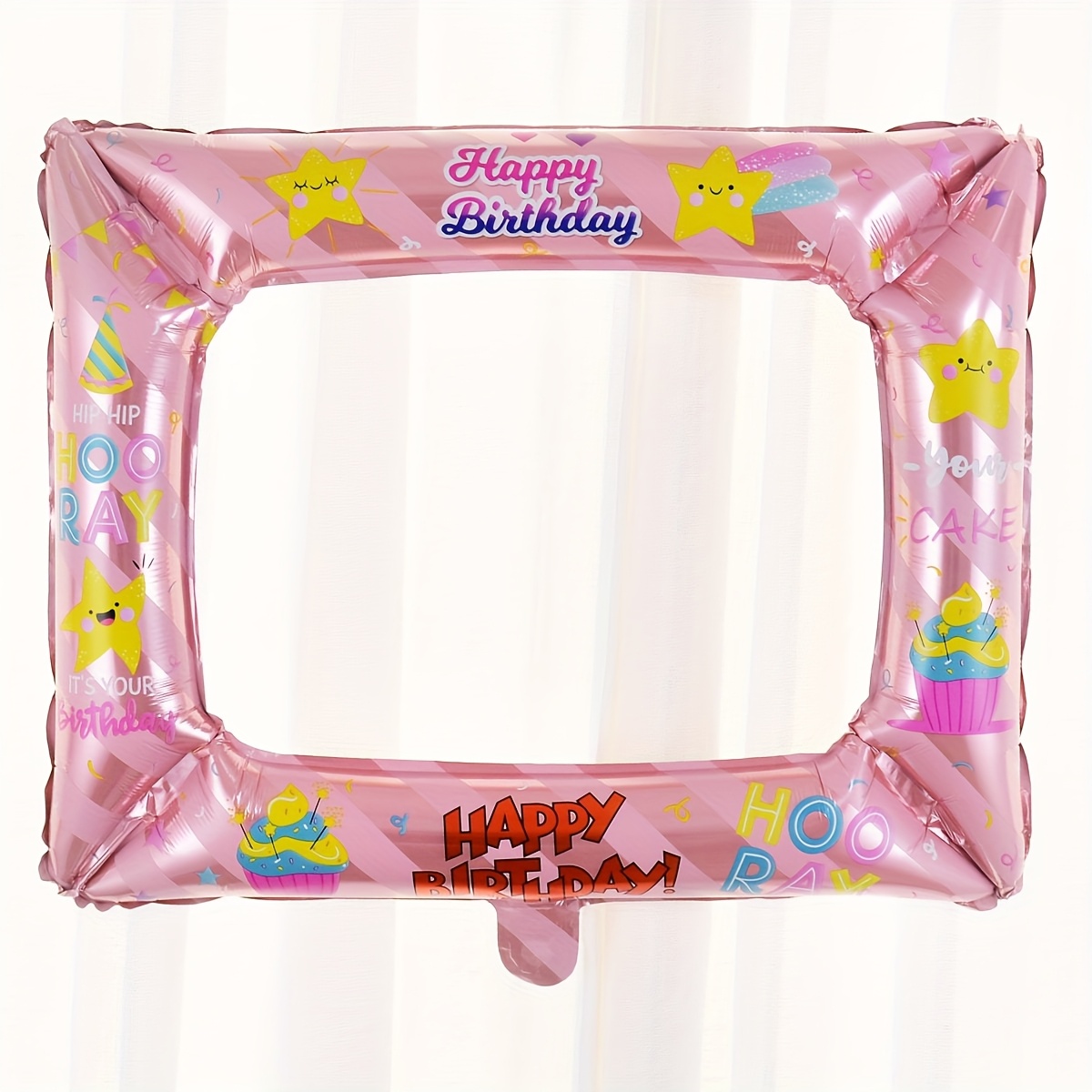 Image of 1pc 22 Inch Photo Frame Foil Balloon With "happy Birthday!" Written On It - Design - Perfect For Birthday Party Decorations And Celebratory Photo Shoots