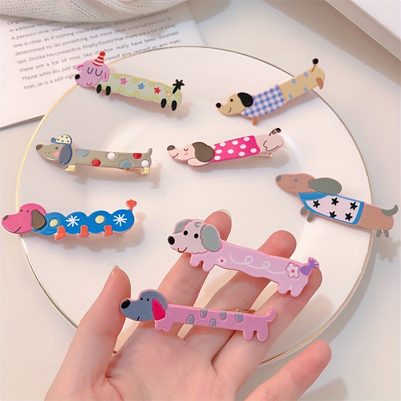 

8pcs Cute Puppy Decorative Hair Side Clips Lovely Cartoon Hair Fringe Clips Trendy Hair Barrettes For Women And Daily Uses