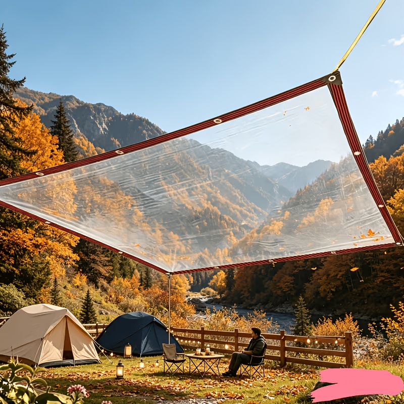 item picture courtyard outdoor rain cover transparent fabric sunshade sail garden backyard rainproof tarp covering material transparent tarpaulin polyethylene material suitable for use in gazebos and outdoors