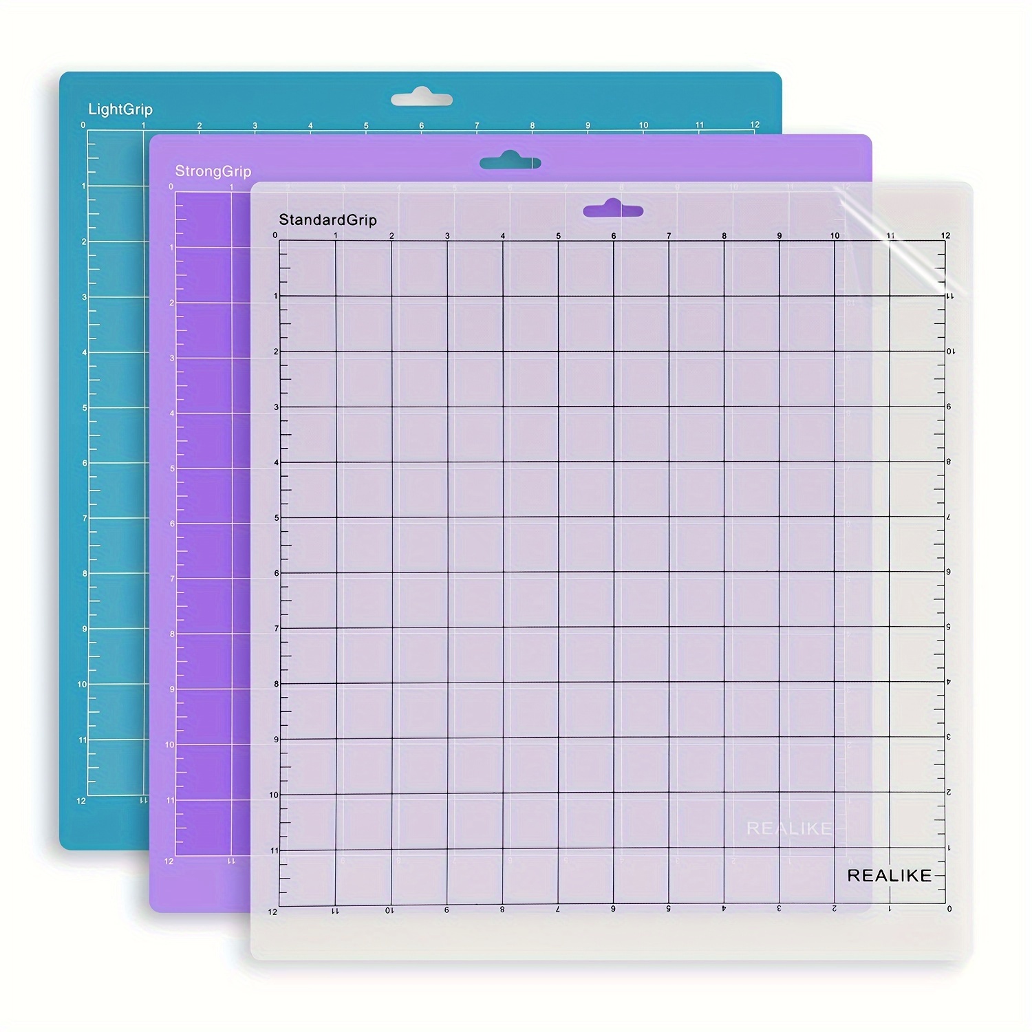 

Realike Cutting Mats 3-pack For - Standard, Light, Adhesive 12x12 Inch Crafting Mats For Vinyl, Scrapbooking & Crafting