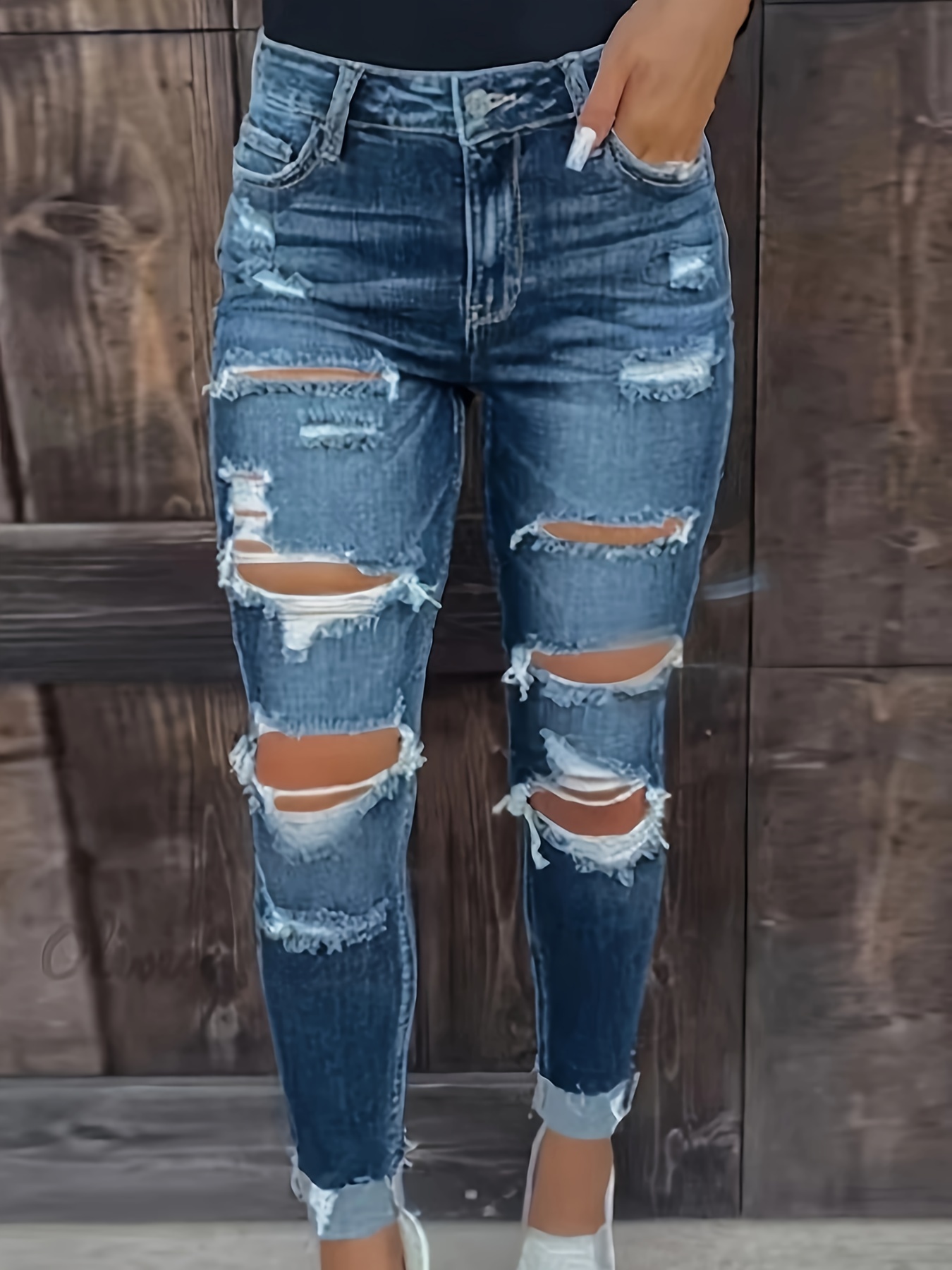 Best American Eagle High Waisted Ripped Jeans for sale in Mobile