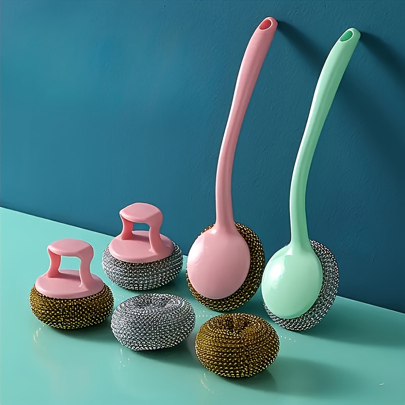 

Long Handle Brush Pot Steel Brush, Random Color
