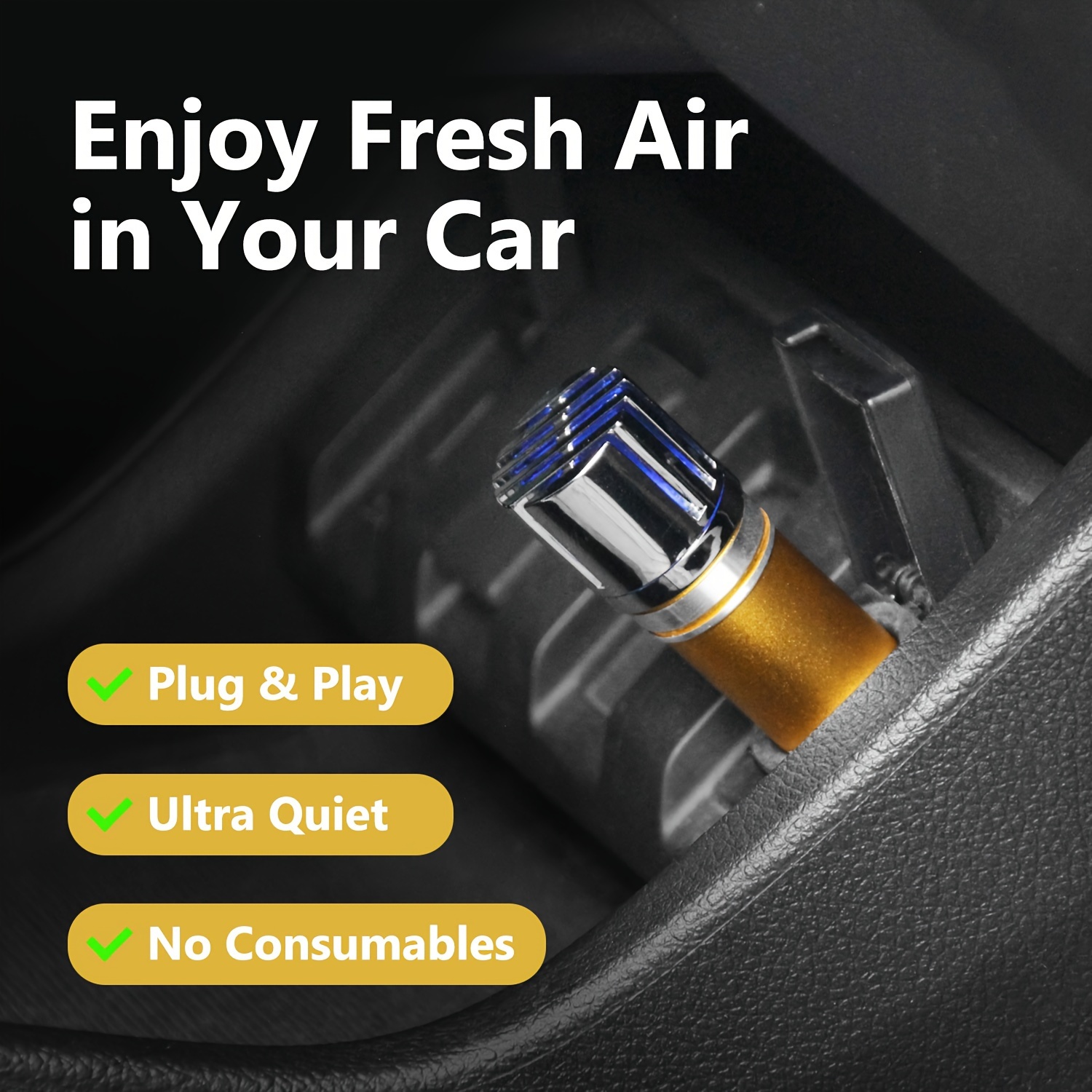  mini car  jo 6271 12v plug in negative ion freshener removes smoke pm2 5 pollen allergens   ideal for rvs cars perfect gift Product details 2
