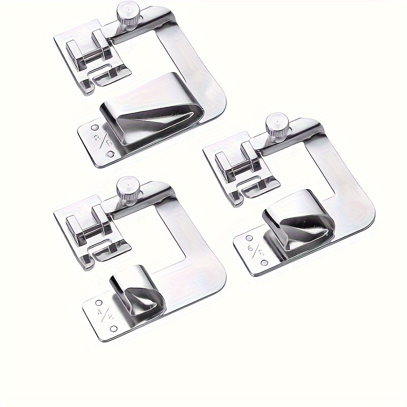 

3-piece Wide Hem Presser Foot Set For Low Shank Sewing Machines - Adjustable 1/2", 3/4", 1" Edges, Compatible With Brother, Singer & More