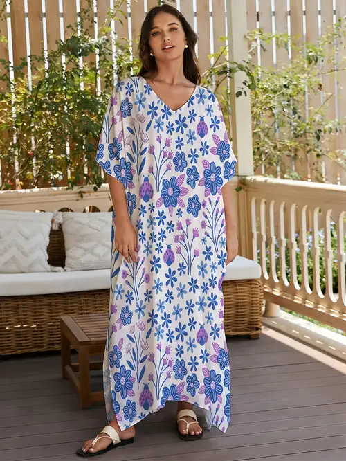 long beach dress plus size Plus Size - Festi Embroidered Maxi Dress