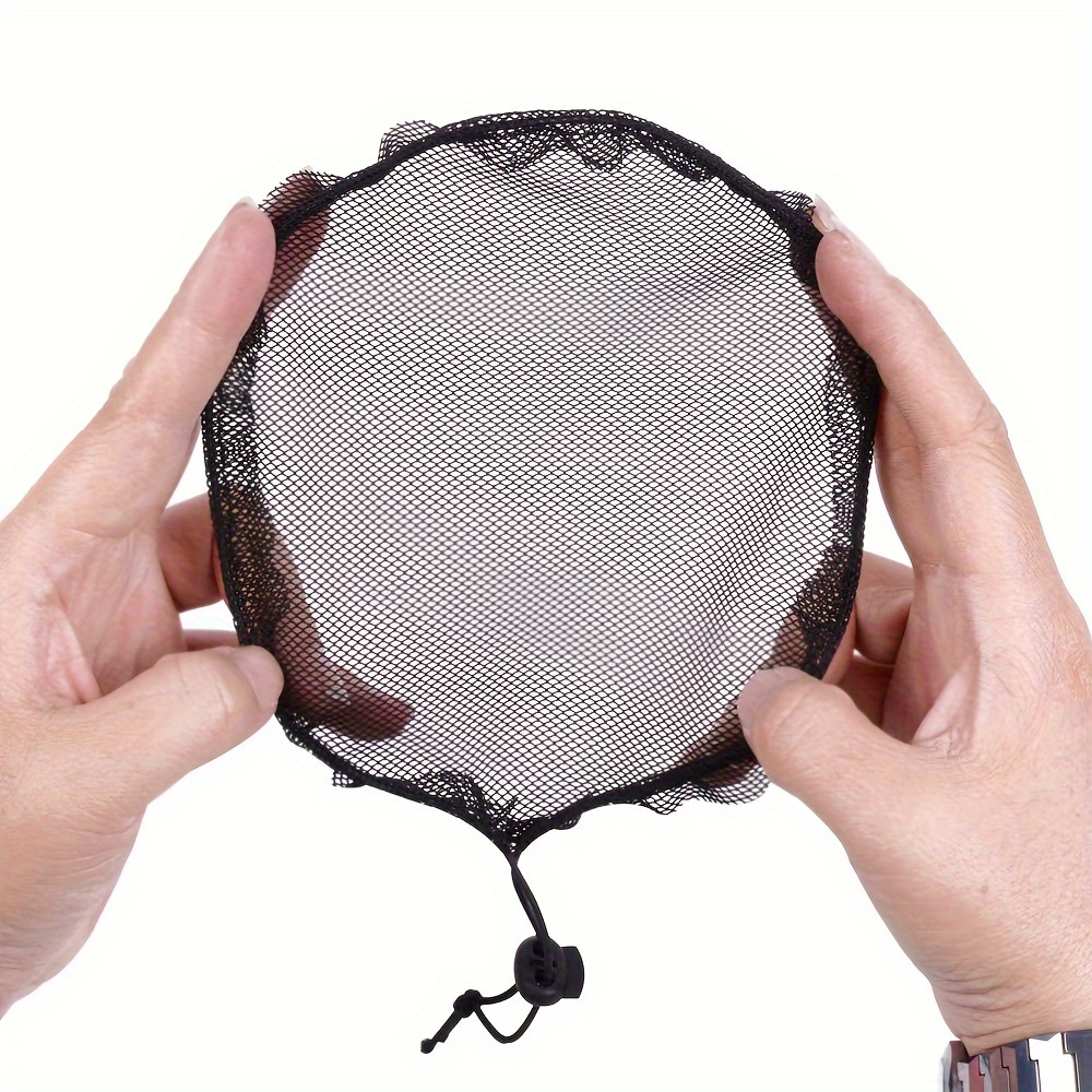 Single Black Ponytail Hair Net Cap Featuring An Elastic Drawstring, Designed For Hair Buns And Wigs, Ideal For Women