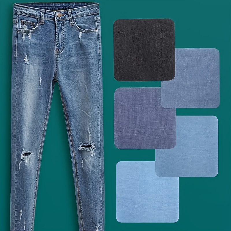 

5 patchs autocollants en denim de qualité supérieure, patchs thermocollants en jean de coton dans différentes , pour la réparation et la décoration des vêtements