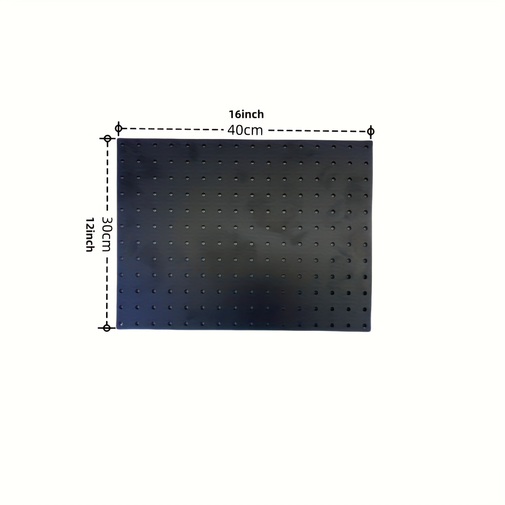 TEMU 1pc 12x16 Inch Metal Pegboard With 1 Inch Hole , A Hanging Board For Garage Tool Storage, With Screws, , Wall Management Panel Additions,