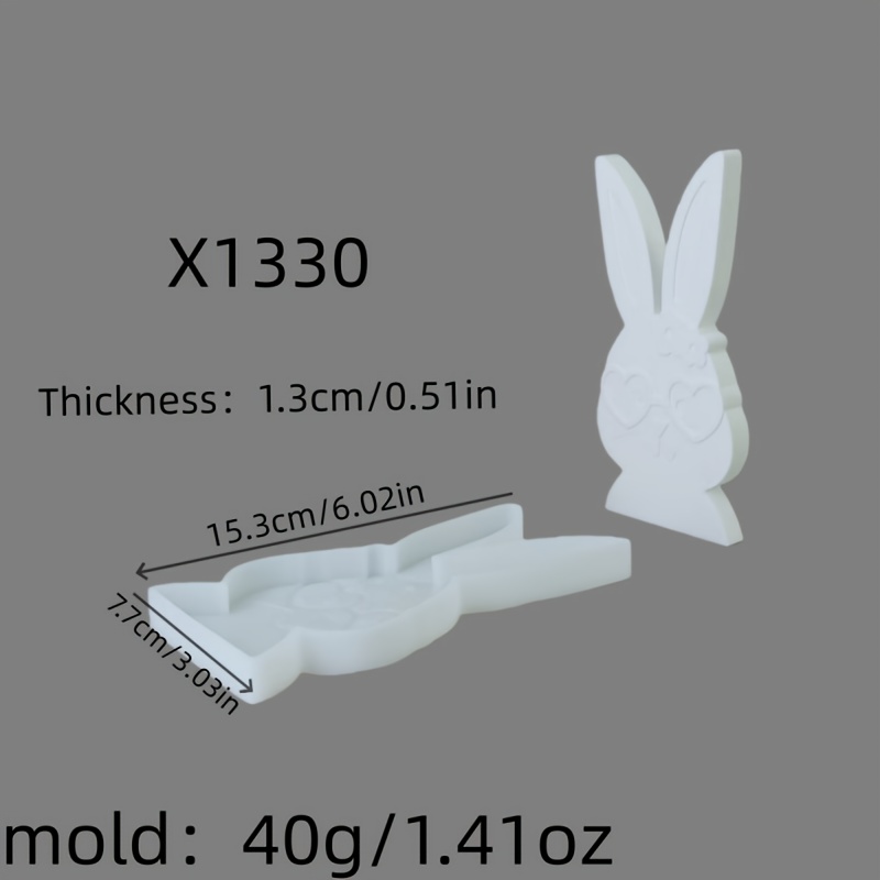 Resin Silicone Mold Glasses Rabbit 3d Decorative Silicone Mold Diy Candle Silicone Mold Gypsum Decorative Silicone Mold Home Decoration Epoxy Resin Mold X1330
