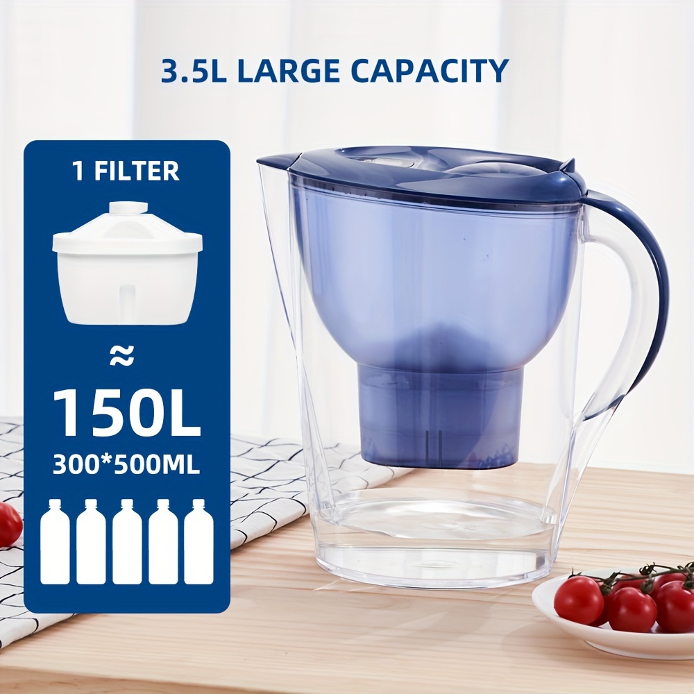 

Set, 1pitcher With 6 Filters Bpa Free Filter Pitcher - Purify Chlorine, Fluoride, Heavy Metals, Odor & Bad Taste In 3.5 Litres!