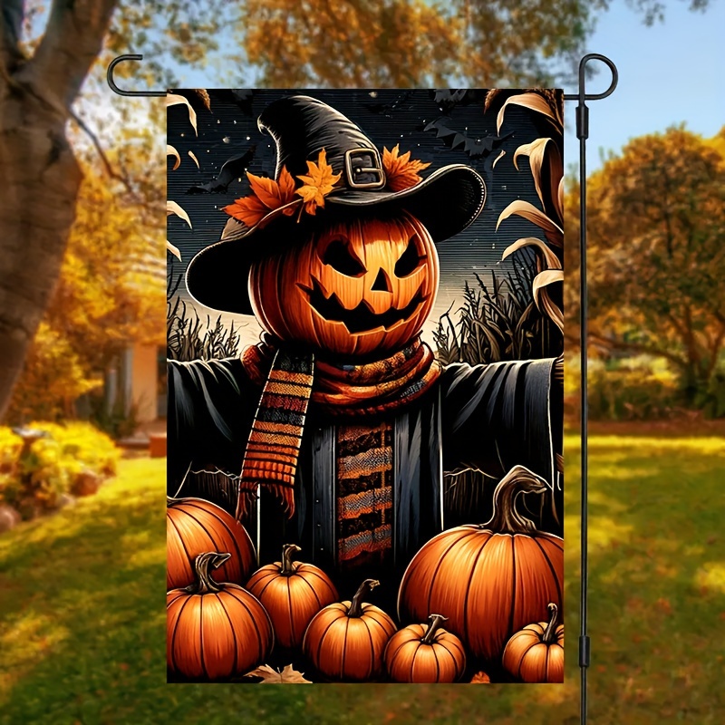 

Double-sided Garden Flag - Perfect For Halloween & Fall Decor, Durable Polyester, Versatile Outdoor Use