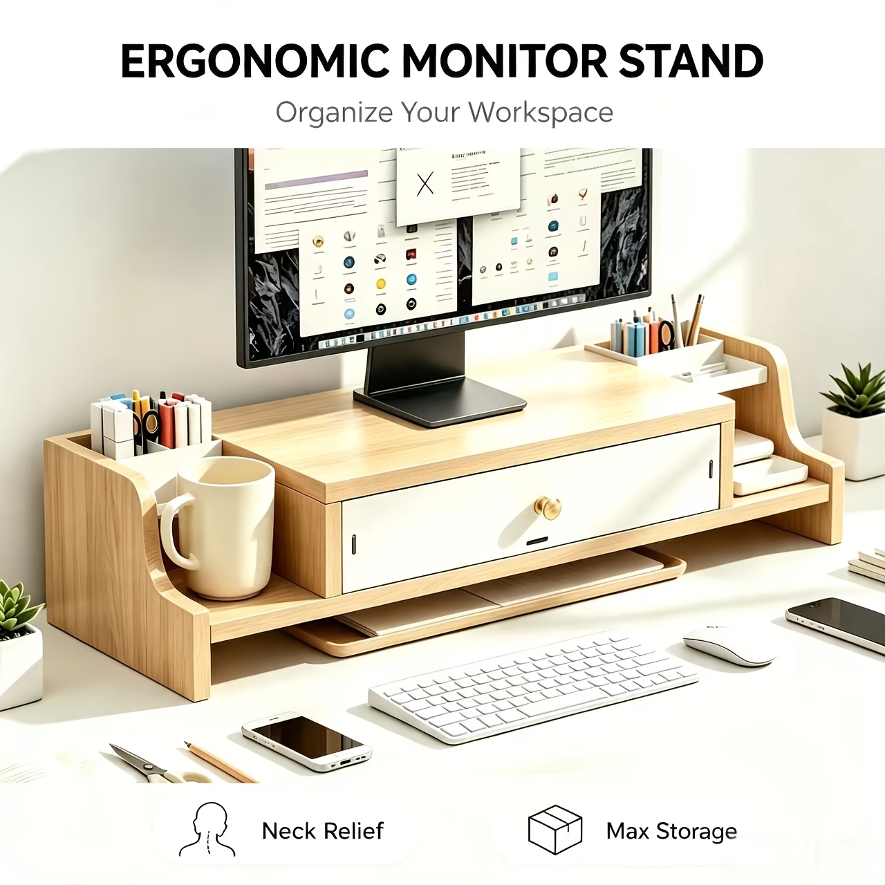 desk shelf monitor riser sold on Temu United States