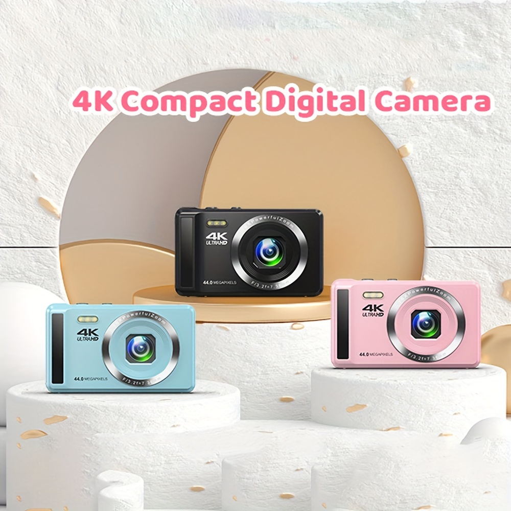 

4k Hd Camera -44mp Portablepoint & Shoot With 2.4" Screen, Led Fill Light32g Sd Card, Data Cable & Battery Includedideal For Outdoor Sports And Music Festivals