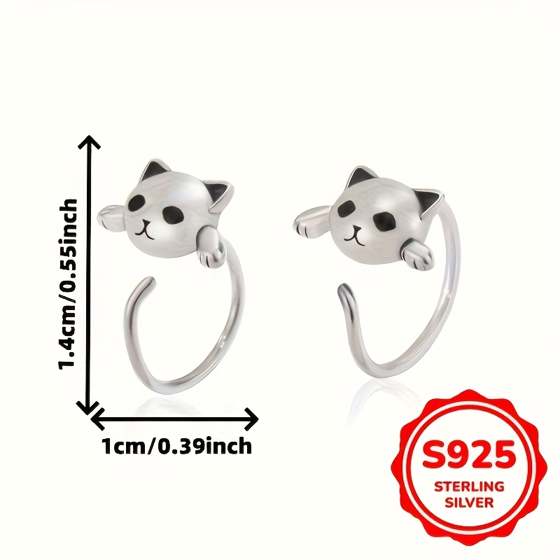 S925 Silver Cat Ear Cuffs for Women - Unique Style with Packaging