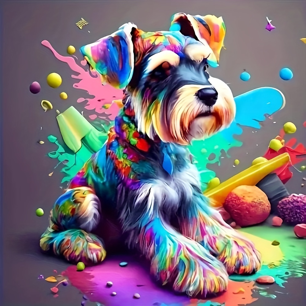 

Colorful Dog Diamond Art Painting Kit 5d Diamond Art Set Painting With Diamond Gems, Arts And Crafts For Home Wall Decor