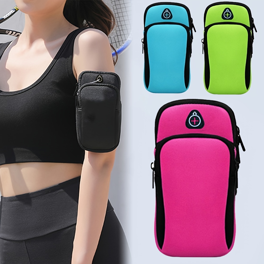 

A Multifunctional Double-layer Storage Arm Bag With A Zipper, Designed For Holding Mobile Phones, Cosmetics, And Keys, Featuring A Headphone Hole, Suitable For Outdoor Leisure And Fitness Activities.