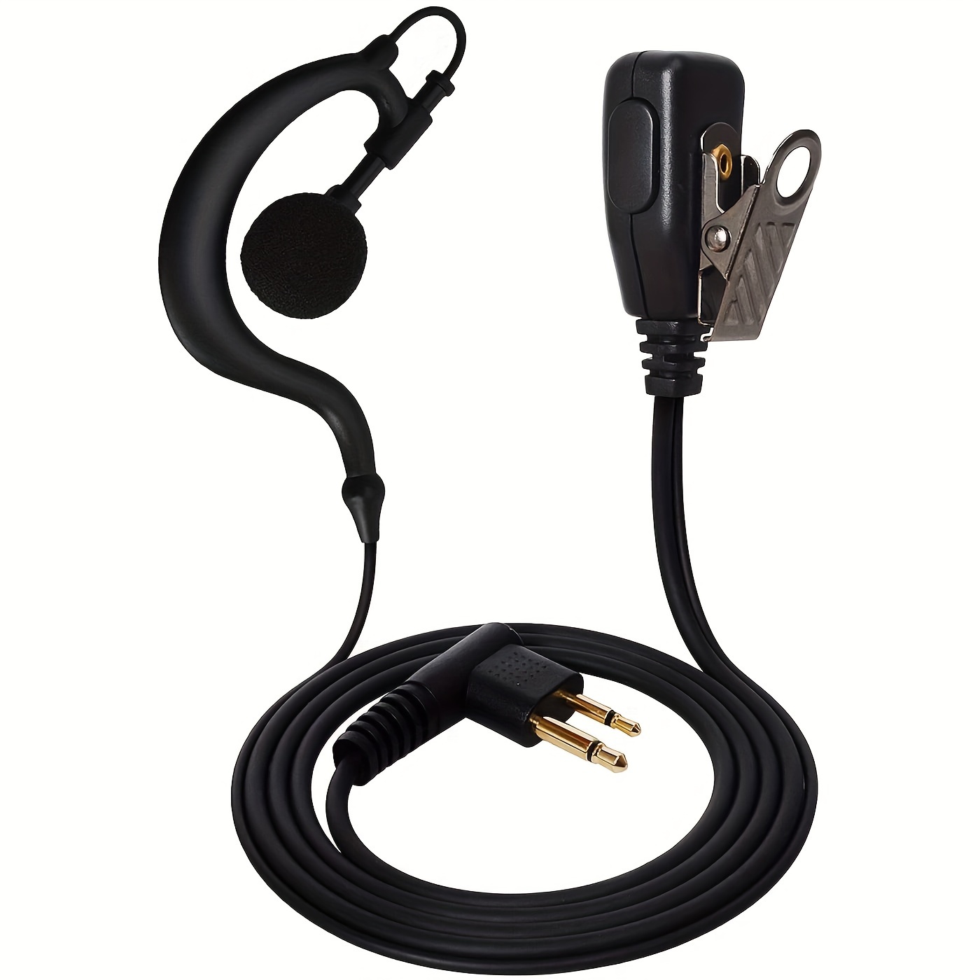 

G-shaped Walkie Talkie Earpiece With Ptt Mic - Compatible With For , & More 2-way Radios, Durable Tpu, Non-waterproof, Ideal For Outdoor Leisure
