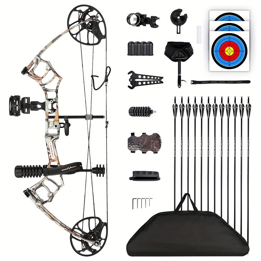 

Package For Adults And Youth, Beginners And Women, 22.5"-30" Draw Length, 10-50 Lbs Draw Weight, 290fps, Limbs Made In Usa, With 12 Arrows