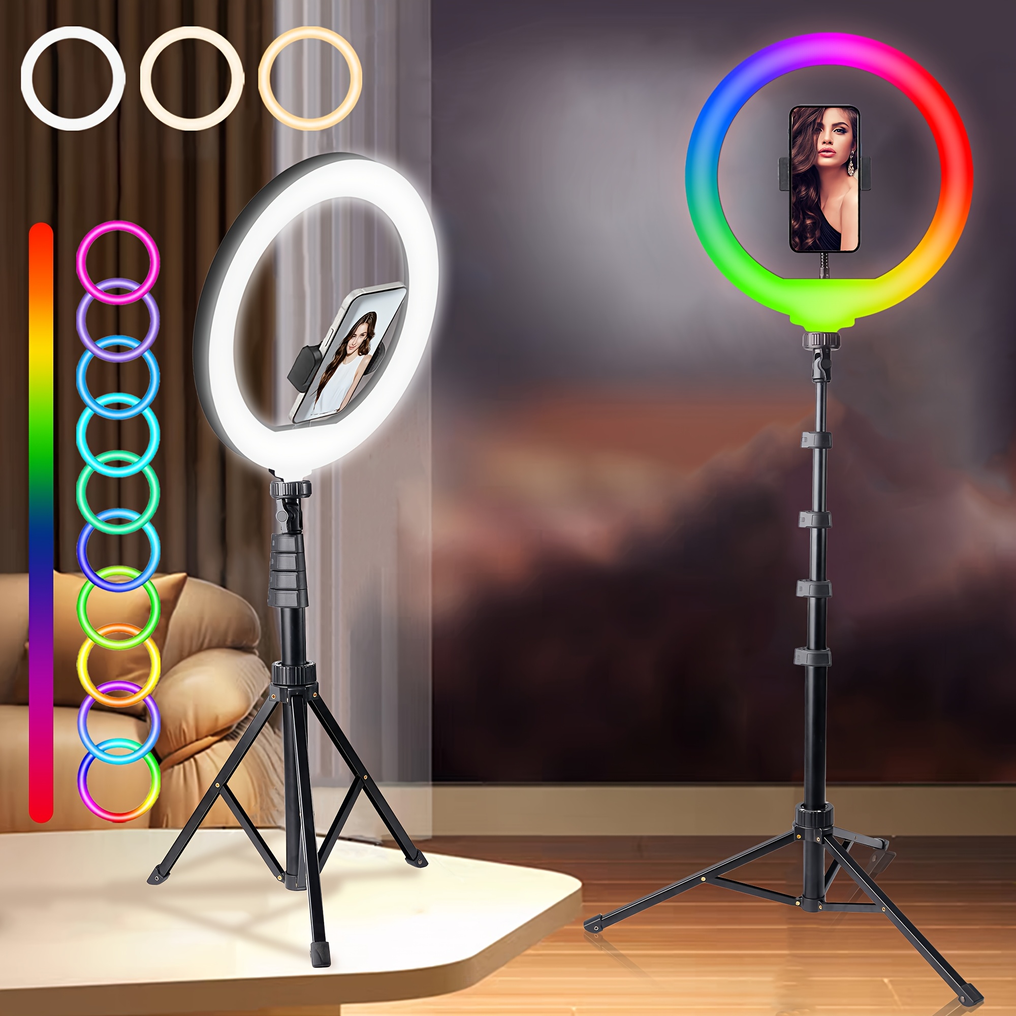 Selfie Ring Floor Standing Ring Light With Phone Holder Ring Light