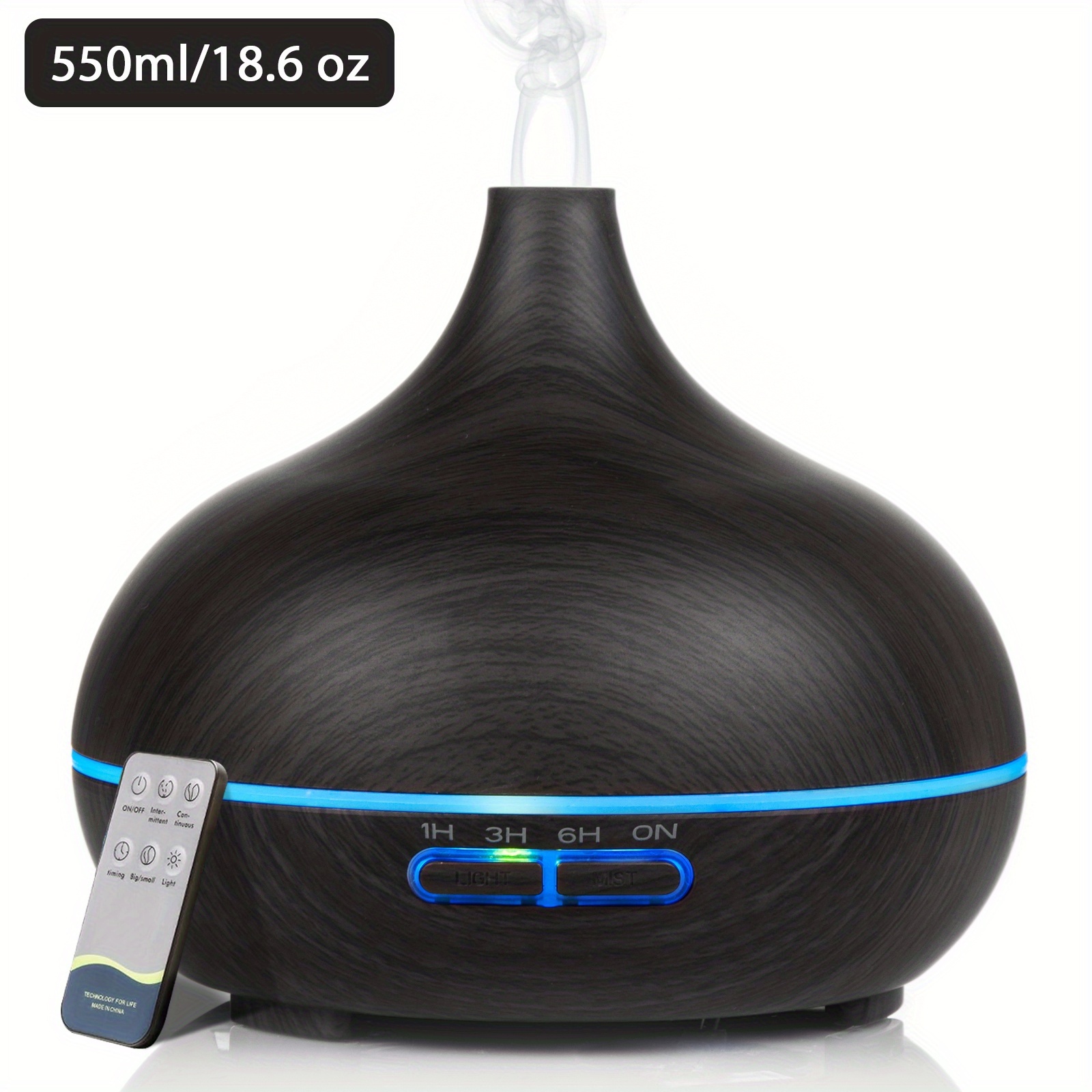 TEMU Diffuser For Home, 550ml Large Capacity Diffuser, 18.6oz Essential Oil Diffuser, Diffuser With Remote Control For Yoga Room - Humidifier With