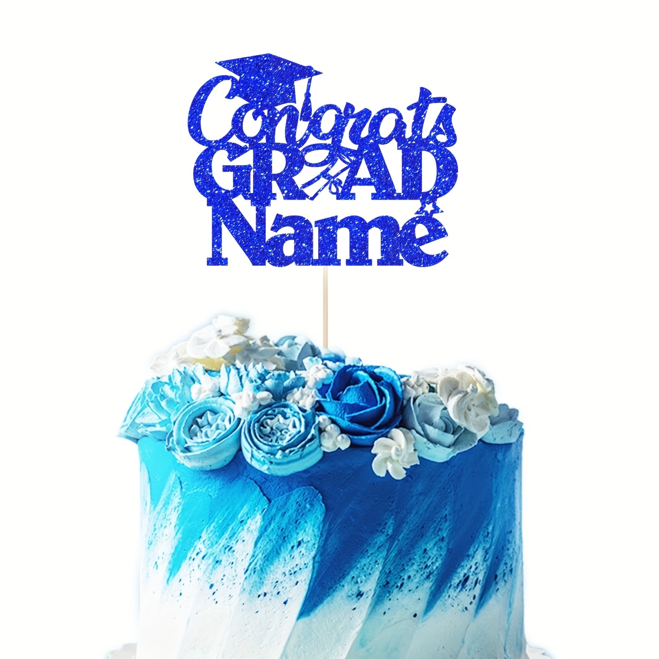 Topper Per Torta Di Laurea Con Ragazza E Diploma, Glitterato, 16.5x14.5 Cm - 5