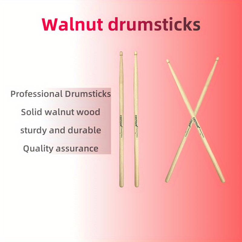 

Walnut Wood Drumsticks 5a 7a High-quality Wooden Drumsticks For Drumming Professionals Percussion Drumsticks Drummers Hammer
