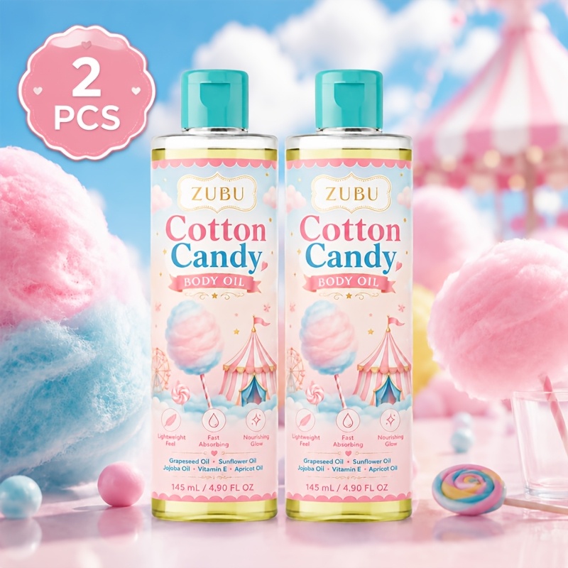 TEMU 2-pack Marshmallow Body Oil - Gentle & Refreshing, Long-lasting Moisture, , Perfect For Daily Massage & Types, Ideal Holiday Gift